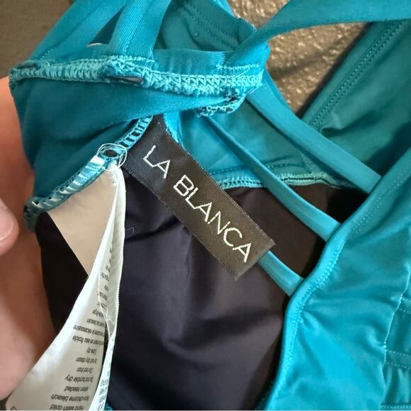 La Blanca Island Goddess Cross Back Mio One Piece Size 8 - Picture 4 of 8